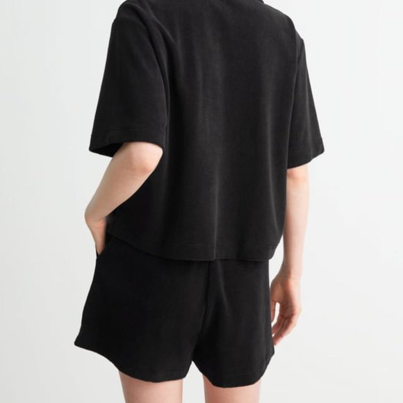 & Other Stories Relaxed Terry Shorts Black (Part of a set) - Picture 2 of 9
